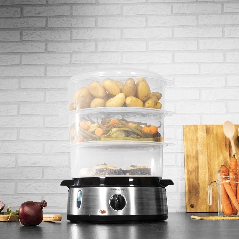 Elektrischer Dampfgarer Vapovita 3000 Inox - 800 W, 9 L, 3 Behälter — Foto 2 von 5