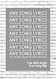 Any Song Lyrics Custom Wall Art Personalised Lyrics Print Favourite Words Gift - Word Typography - Print Poster. A lovely unframed print measuring, A4 (29.7cm x 21cm)