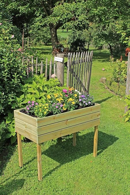 MYGARDENLUST Cama alta de madera para plantas, kit de construcción ...