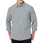 Amazon Essentials Men's Long-Sleeve Regular-fit Stretch Poplin Shirt