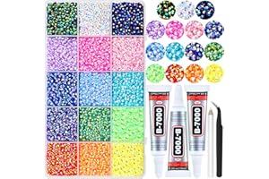 Briskbloom 20000PCS 3MM Resin Jelly Rhinestones for Crafts Nails, 15 Colors SS12 Flatback Rhinestone Gems for Tumblers Mugs Crocs Shoes Graduation Cap Makeup, Bedazzling Kit with B7000 Glue
