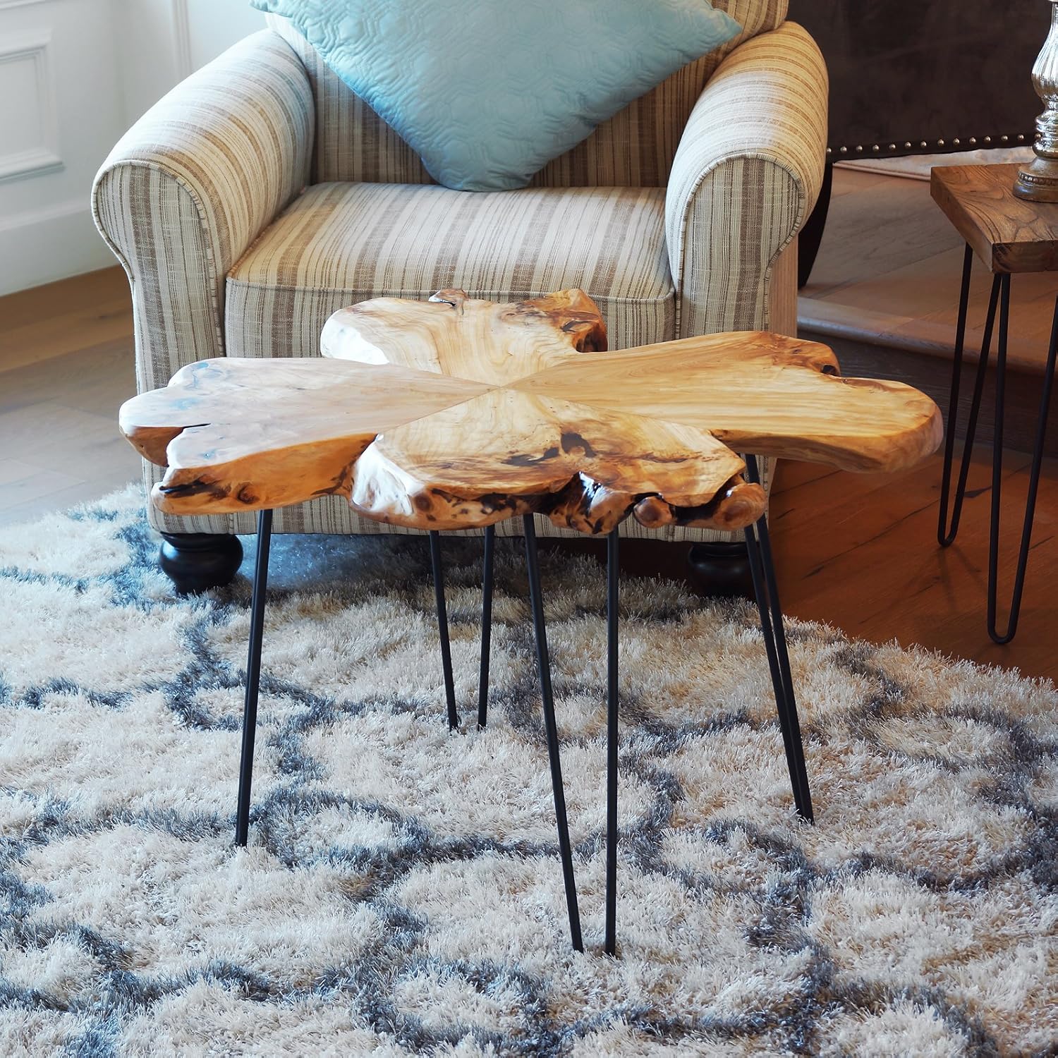 Coffee Tables WELLAND Live Edge Coffee Table Wood Slab Coffee Table Natural Edge Coffee Table