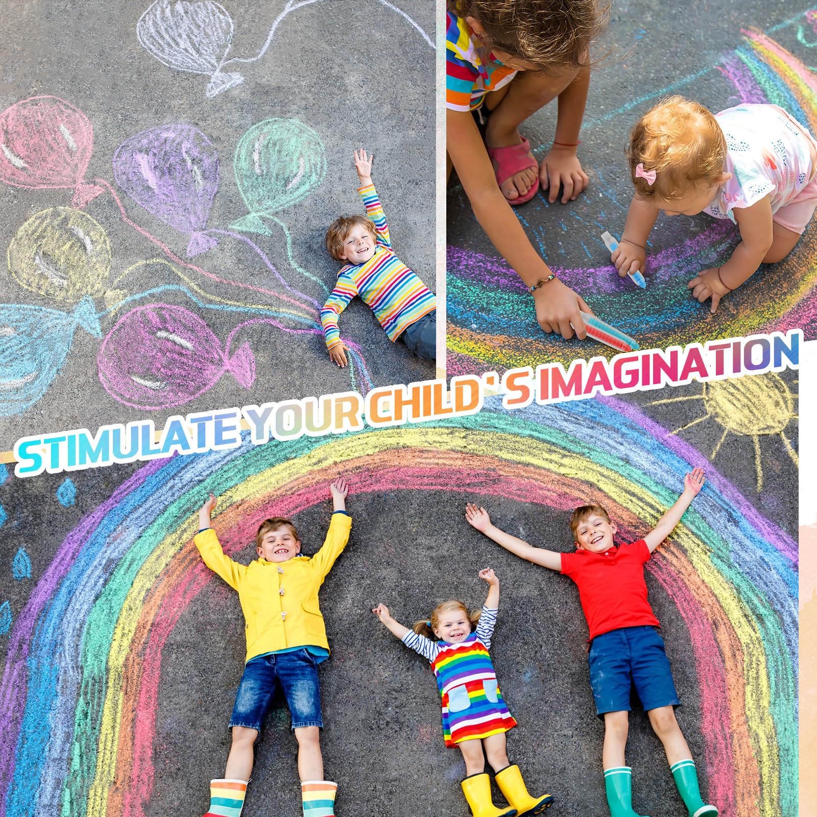Dustless Chalk for Kids, Non-Toxic Washable Toddlers Chalks, Chalkboard Chalk Pen With Holder for Blackboard Drawing Writing Outdoor Art Play Sidewalk-Chalks, 6 Pcs