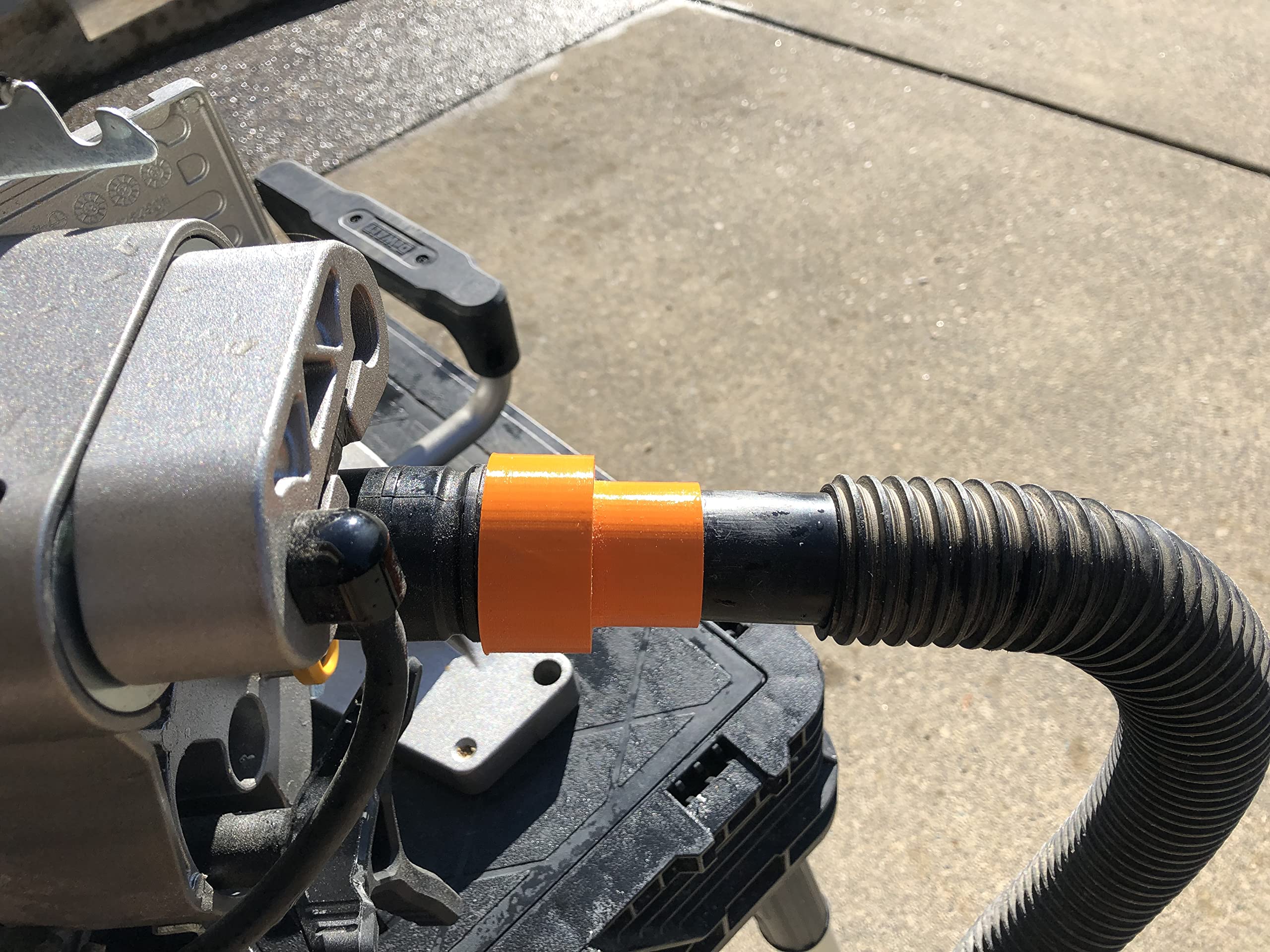 Photo 1 of [Solid Art LLC ] Dust Port Adaptor/Reducer – Fits 1 5/8”OD Dust Ports and 1 ¼” OD shop vac. (Compatible with DEWALT DWS715, DWS716, DWS779, DWS780 Miter Saws), Orange