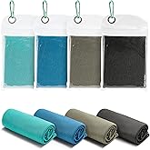 鶹 Basics Gym Cooling Towels for Neck and Face, Working Out, 102 cm x 31 cm, 4-Pack, Black/Gray/Aqua/Navy
