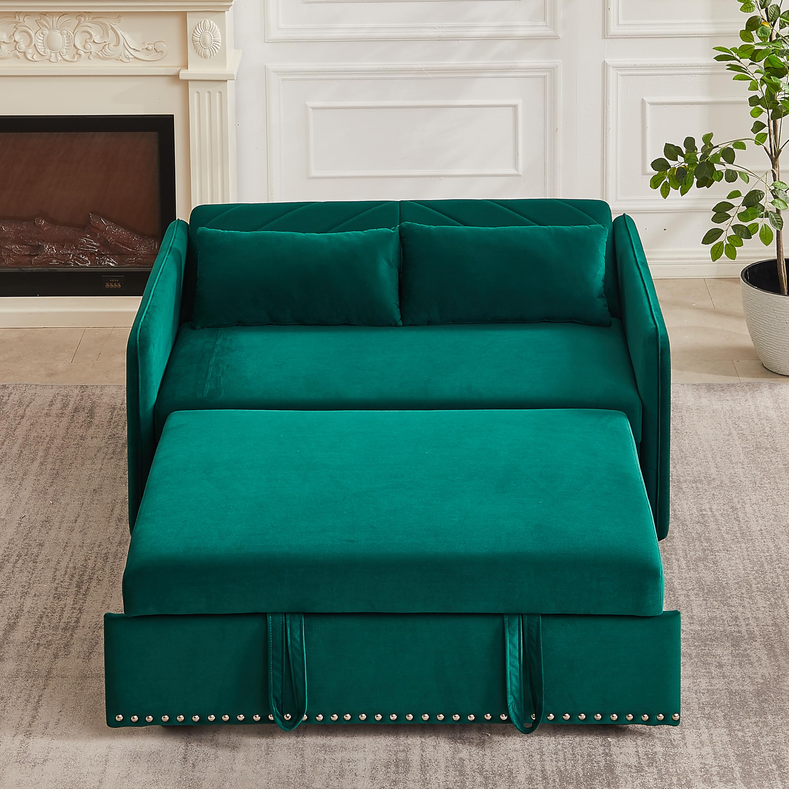55-inch Loveseat Pull Out Sofabed ,Modern 3 in 1