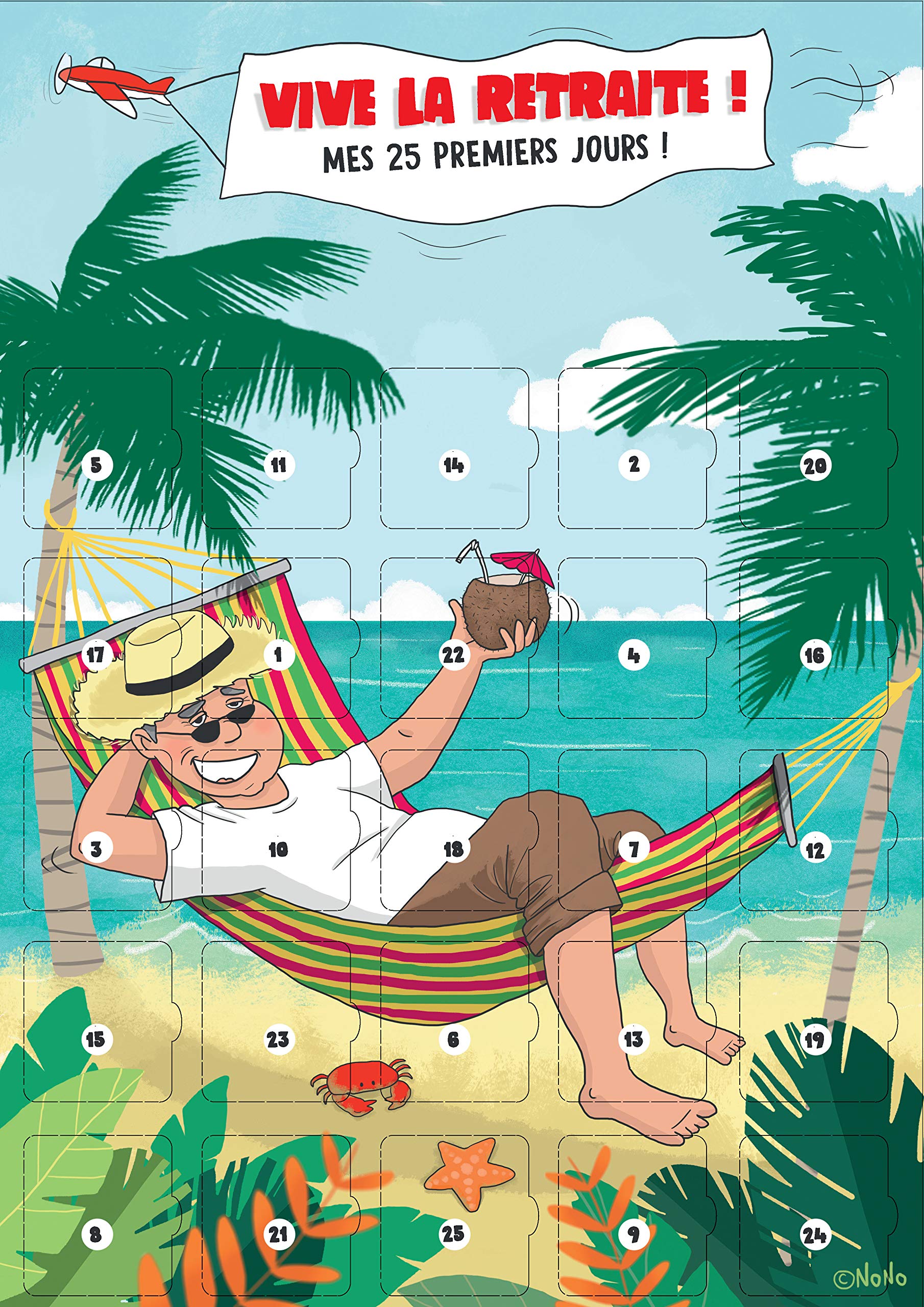 Leaving Retirement Gift Card – Calendar of the Front or Retirement – 25 Days – Large Format – Colleague Gift (Blue)