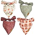 Remy+Roo Small Spring Dog Bandanas - 4 Pack Rubi Set | Premium Durable Adjustable Polyester Fabric | Patented Shape Girl Dog Bandana, Floral Dog Bandana