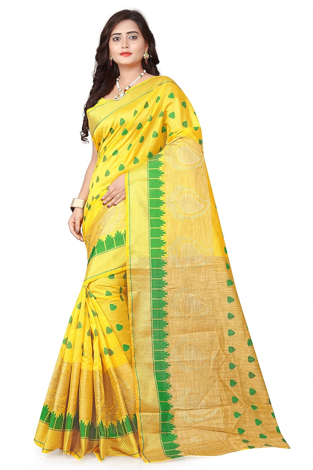 pmv creation women's cotton saree with blouse piece(pmv001cherryed)