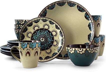 Elama CLAYHEART16 - Vajilla de cerámica de 16 piezas con ajuste