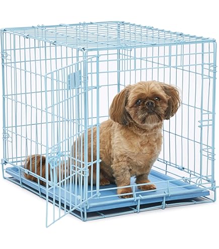 Puppy Crate HOMEY PET Gold Dog Crate 30 Inch, Portable Folding