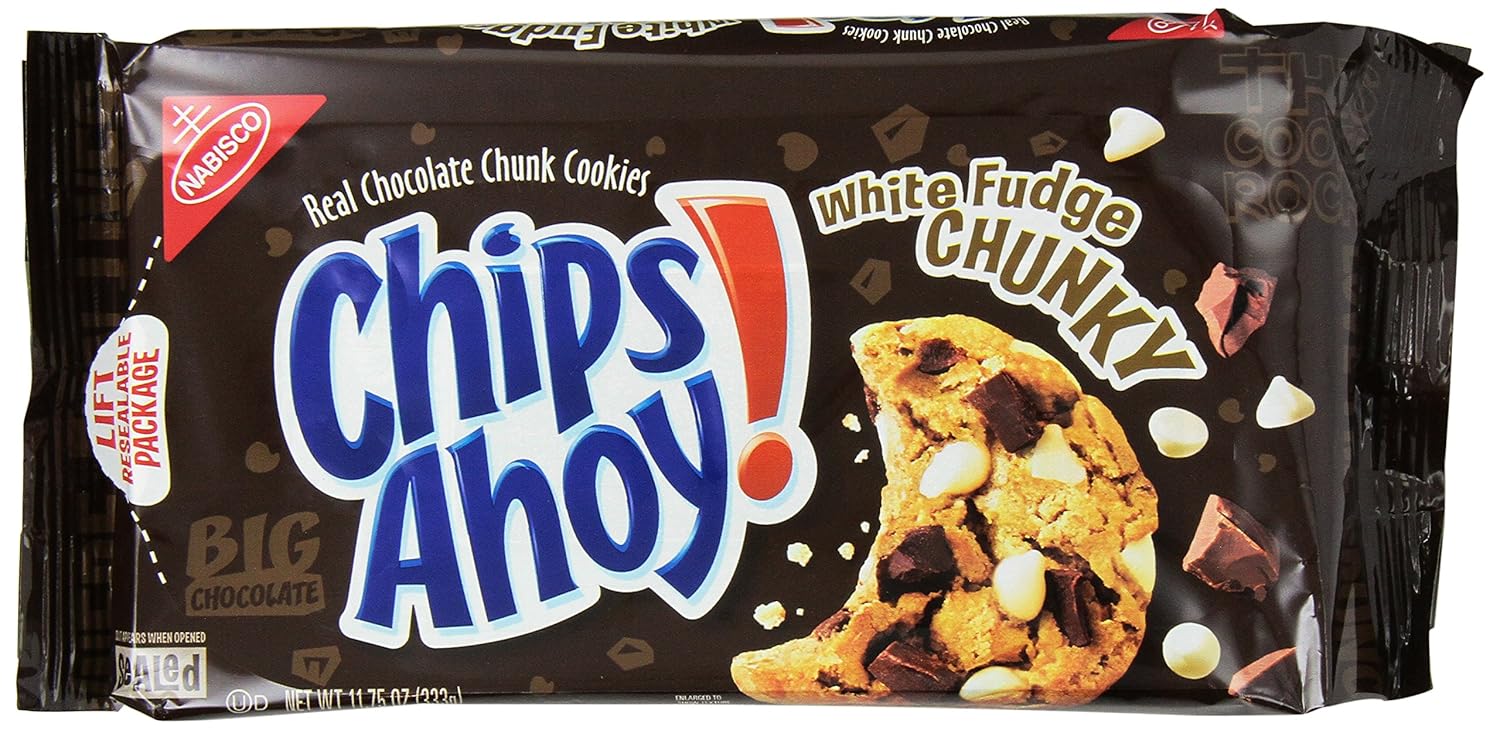 Chips Ahoy! Nabisco Chocolate Chunk Cookies White Fudge Chunky