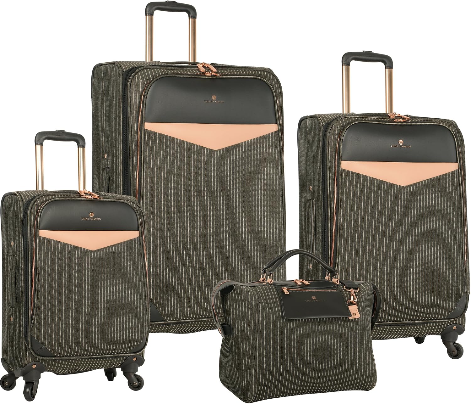 vince camuto black and gold luggage