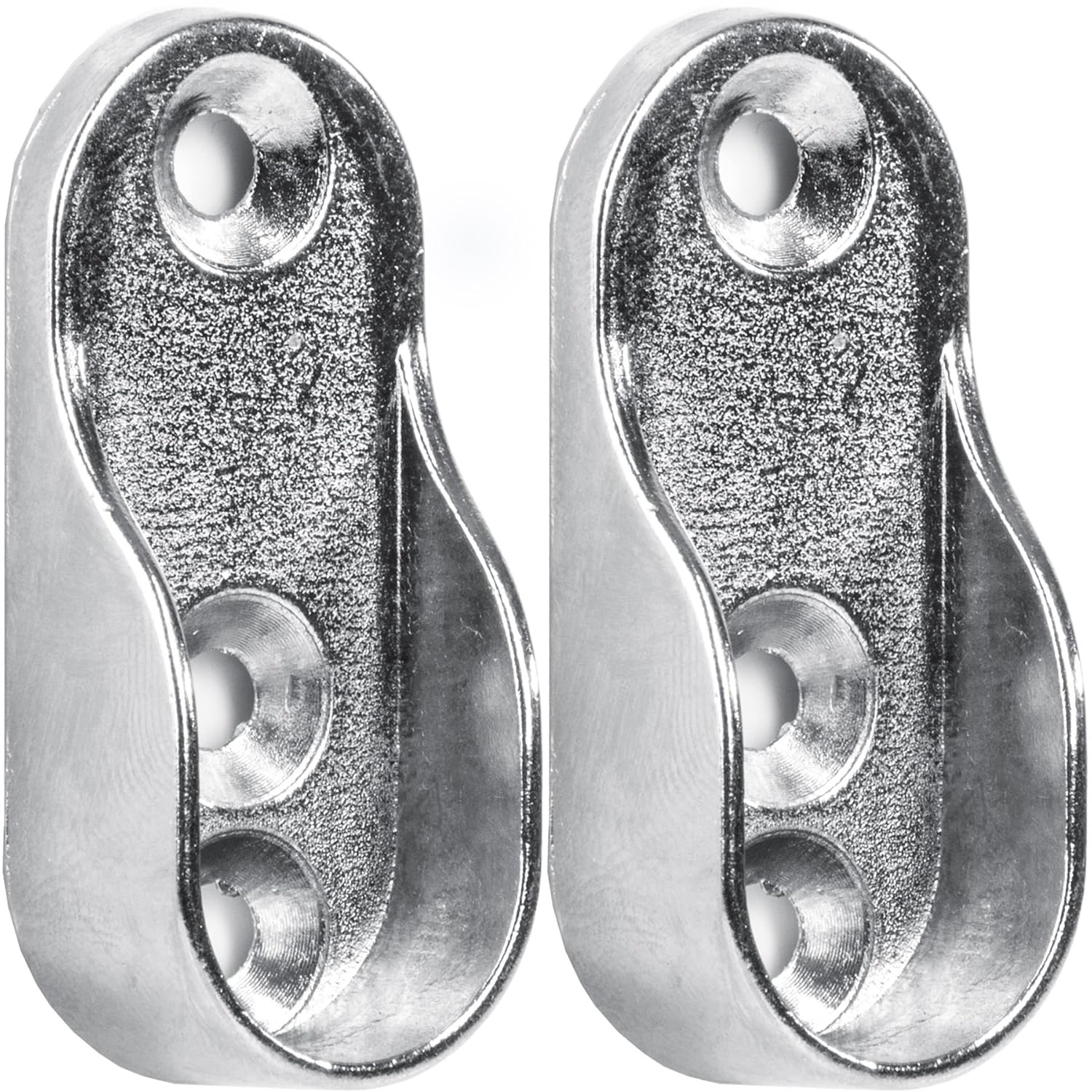 2x Oval Chrome Wardrobe Sockets 15mm Rod/rail End Supports Amazon.co