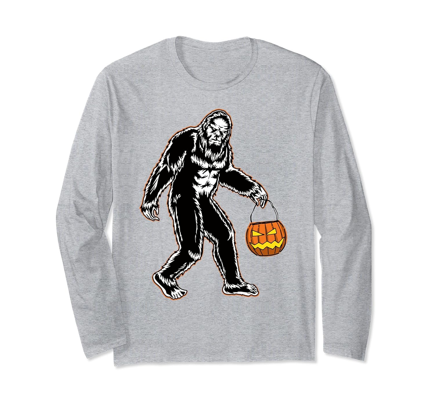 Bigfoot Halloween Funny Long Sleeve Shirt and Pumpkin-ANZ