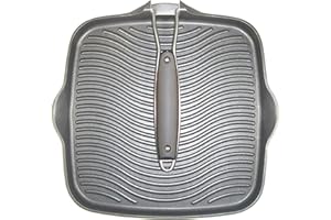 Starfrit Die-Cast Aluminum Nonstick 10-Inch Square Grill Pan with Foldable Handle