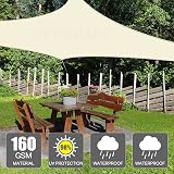HEYOMART Sun Shade Sail 3m x 5m Rectangle Blue UV 98% Block ROS Rope view 4