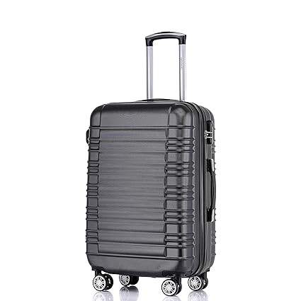 BEIBYE 2088 Zwillingsrollen Reisekoffer Koffer Trolleys Hartschale M-L-XL-Set in 13 Farben (Schwarz, L)