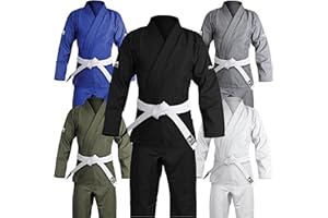 HAWK JIU JITSU Hawk Sports Brazilian Jiu Jitsu Gi for Men and Women with Jacket, Pants, and White Belt for Martial Arts Training