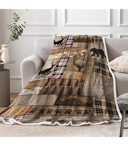 Soft Buck Deer Fleece Throw Blanket - Cozy Flannel Plush Blanket For Bed, Sofa & Gifts (60x80 Inches)