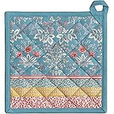 Maison d' Hermine Pot Holders 100% Cotton Heat Resistant Potholders 8" x 8" Hot Pads with Loop BBQ Cooking Baking Easter Decorations Handling Hot Pans Spring/Summer (Pack of 1, Marquise)