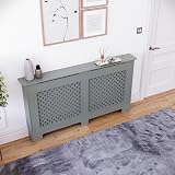 Vida Designs Oxford Radiator Cover Olive Grey Large H82xW152xD19cm view 5