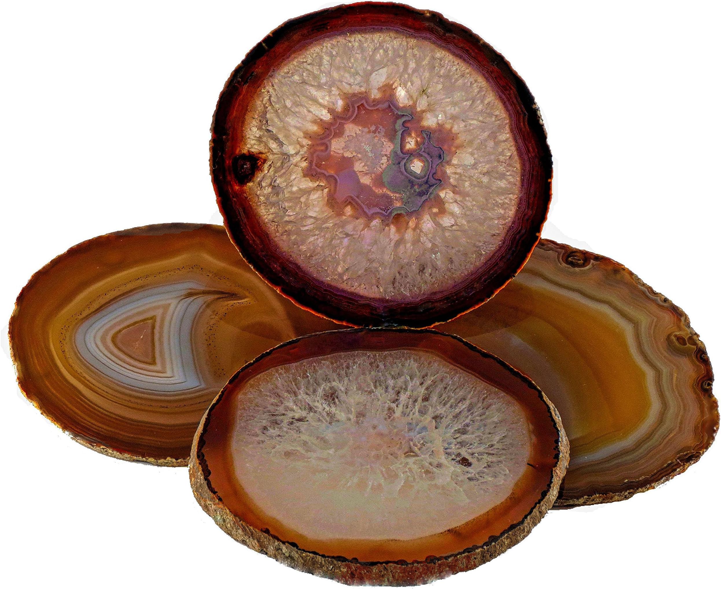 ESKX Agate Coasters 4-5" Diameter (Brown)