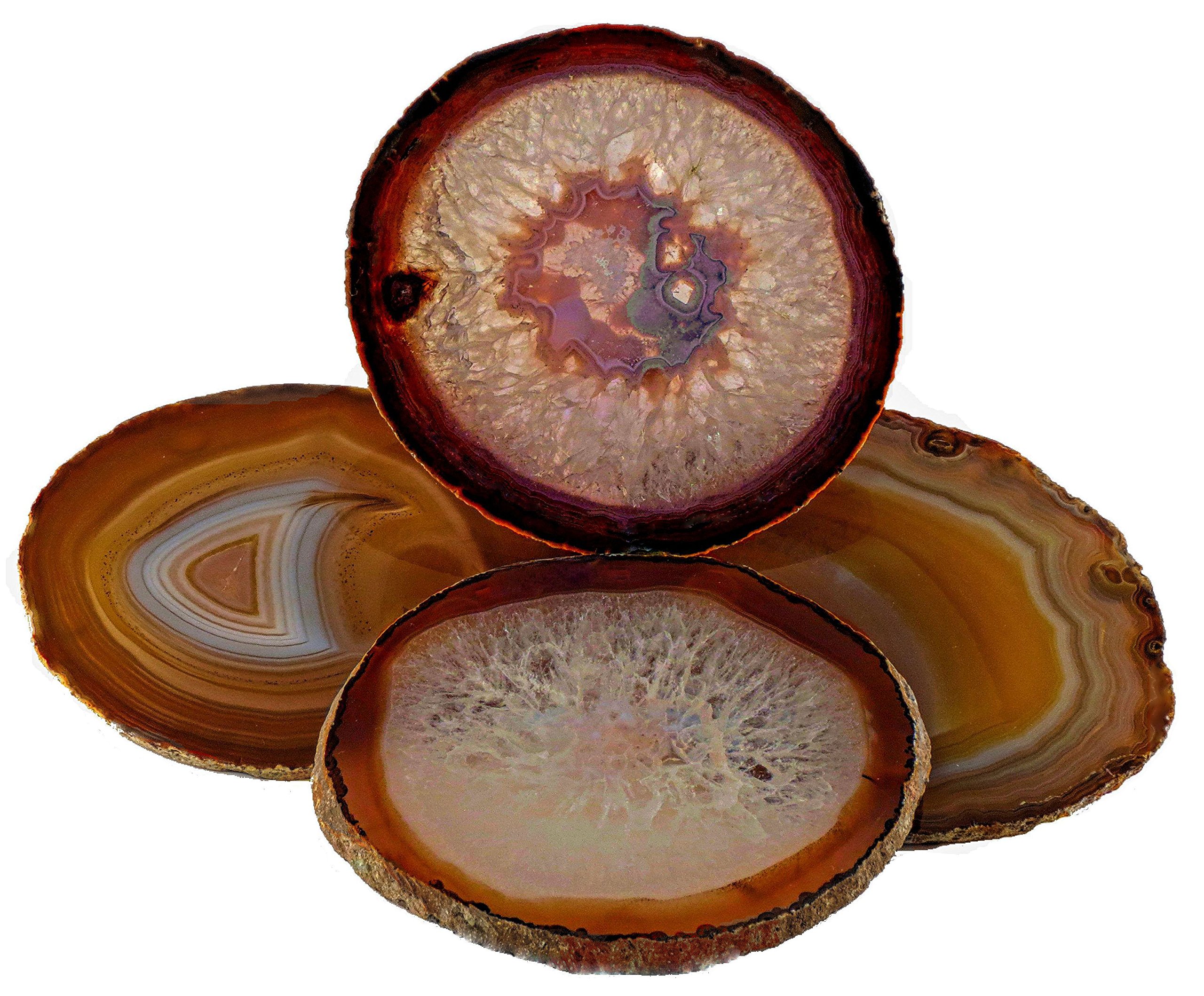 ESKX Agate Coasters 4-5" Diameter (Brown)