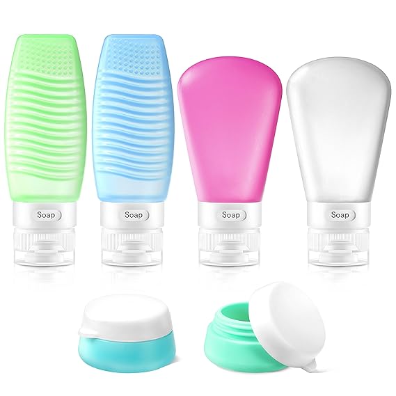 CHICMODA Flacon de Voyage 6Pcs Bouteille de Voyage Silicone Contenant