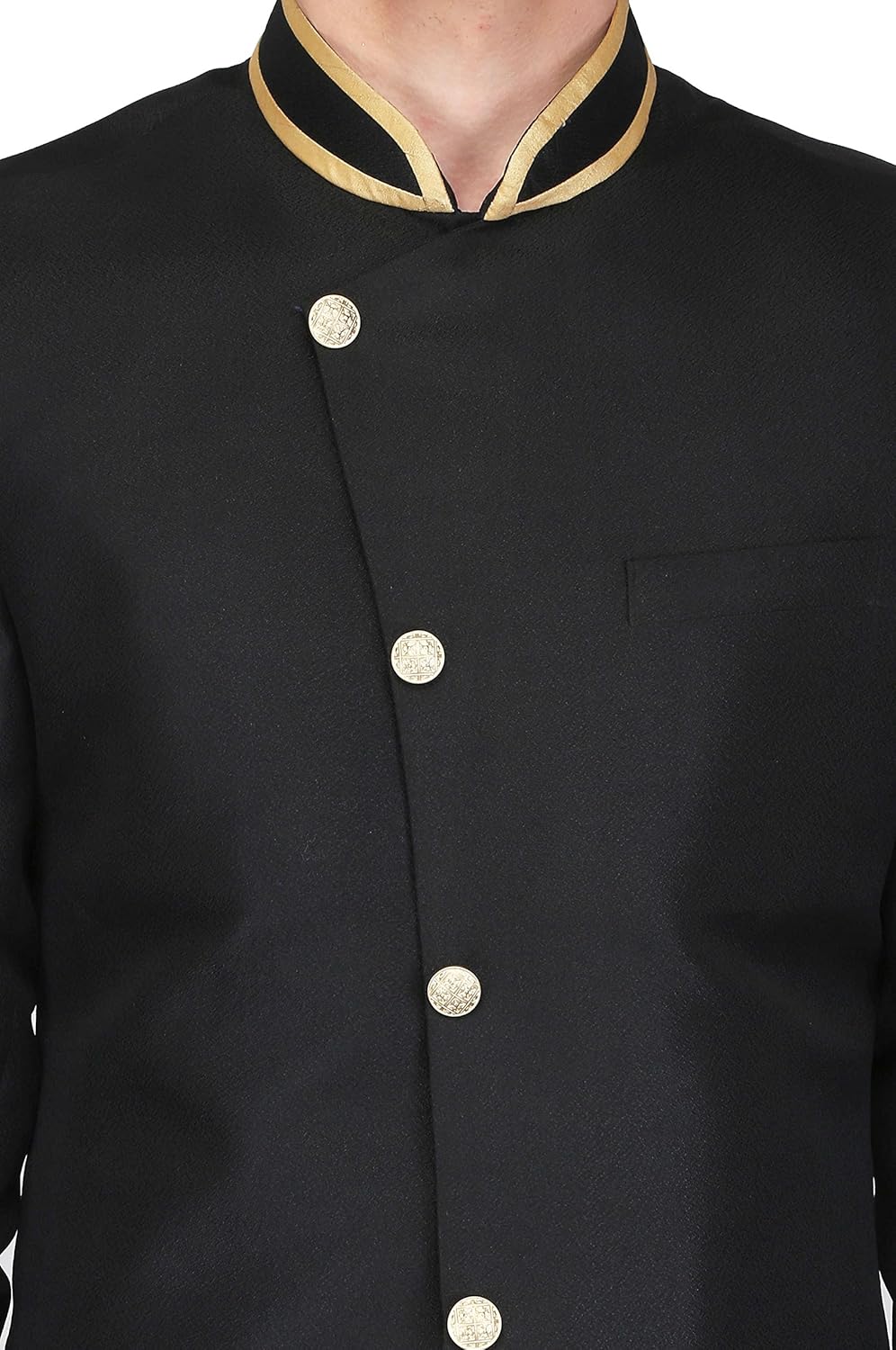 pret a porter indo-western stiched band gala jacket with patlia salwar