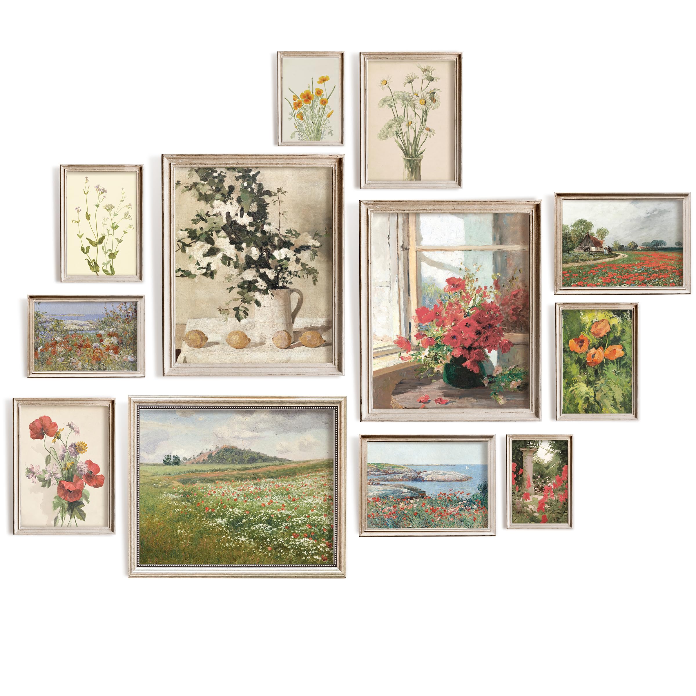 97 Decor Floral Wall Art - Vintage Floral Prints for Wall Decor, Flower Poster for Room Aesthetic Vintage Prints, French Garden Painting Spring Landscape Botanical Art Wildflower Decorations (8x10 Unframed)