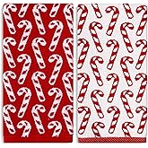 JarThenaAMCS Christmas Hand Towels 2 Pack Red Candy Cane Decorative Towel Double-Sided Cotton Bathroom Towel for Kitchen Drying Cleaning, 29.5 x 13.7 Inch