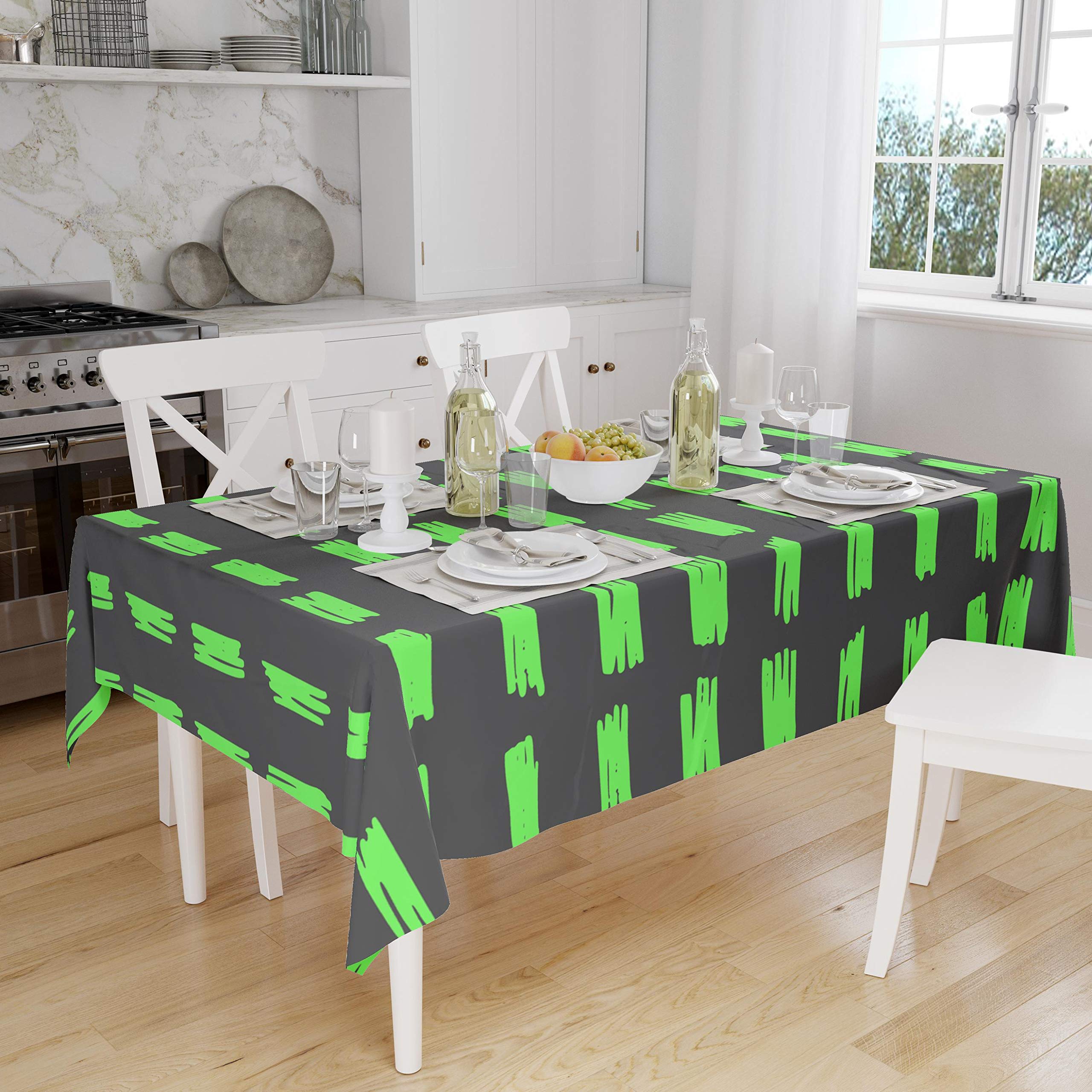 Bonamaison Kitchen Decoration, Tablecloth, Neon Green Fume, 140 x 160 Cm - Designed and Manufactured in Turkey