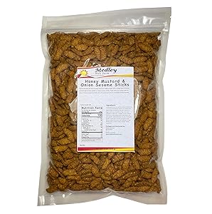 Honey Mustard & Onion Sesame Sticks 2 Lbs Bulk Delicious & Fresh Snack