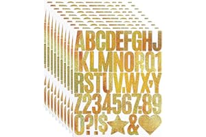 YIKTUNQ 2 Inch Letter Number Sticker, 10 Sheets Capital Alphabet Stickers Decals for Scrapbook/Mailbox/Outdoor/Poster,460 Pie