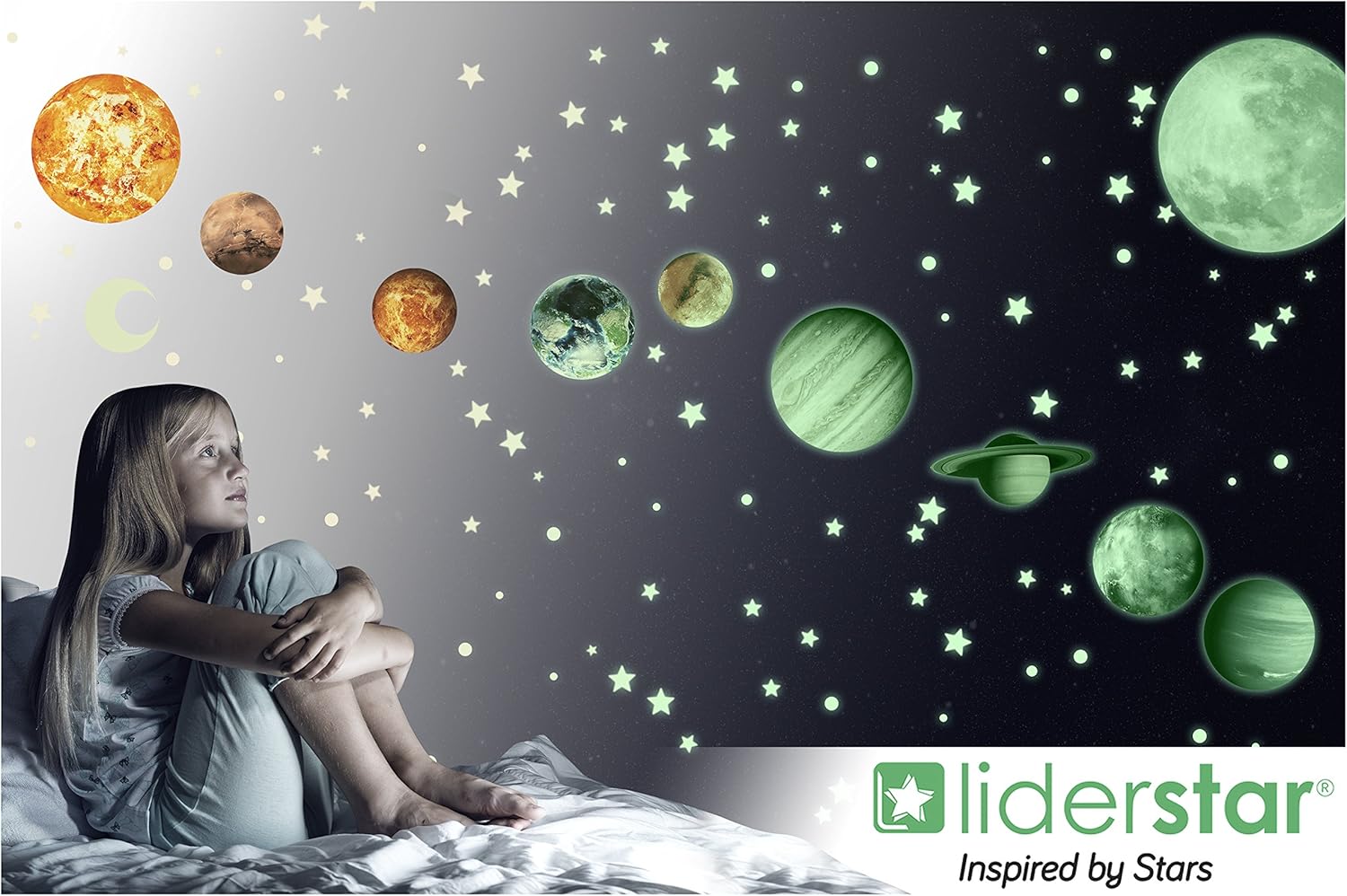 Glow in The Dark Stars and Planets, Bright Solar System Wall Stickers -Glowing Ceiling Decals for Kids Bedroom Any Room,Shining Space Decoration, Birthday Christmas Gift for Boys and Girls: Home Improvement
