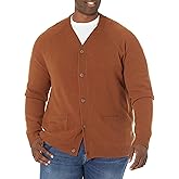 Amazon Essentials Mens Lambs Wool V-Neck Cardigan Sweater with Pockets (Previously Goodthreads)