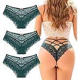 XI LIU 3 Pack Lace Underwear for Women Sexy Cheeky Panties for Women Lace Soft Breathe Briefs