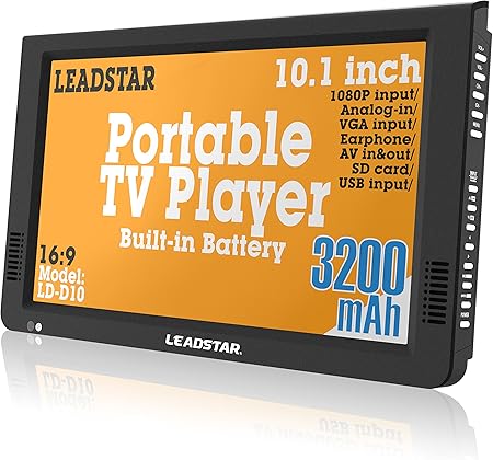 Amazon Co Jp Leadstar 10インチ ポータブルデジタルatsc Tft Hdスクリーン フリービュー Ledテレビ 車 キャラバン キャンプ アウトドア キッチン用 バッテリー内蔵 テレビ モニター マルチメディアプレーヤー付き Usbカード対応 家電 カメラ