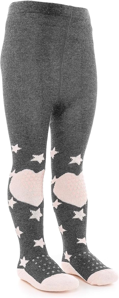 LaLoona Collant Antidérapant Bébé - Coton OEKO-TEX - Picots Silicone Genoux/Semelles - Taille Ventre Large - Garçon/Fille