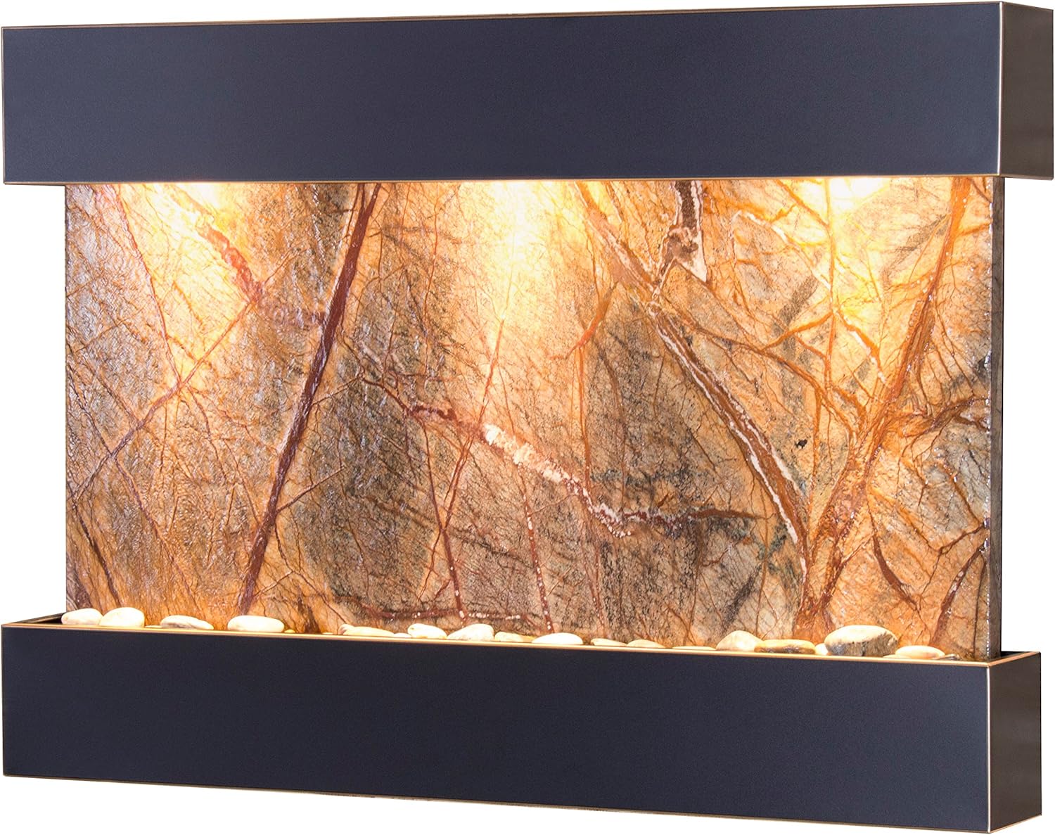 Reflection Creek Water Feature with Blackened Copper Trim and Square Edges (Natural Multi-Color Slate): Home & Kitchen