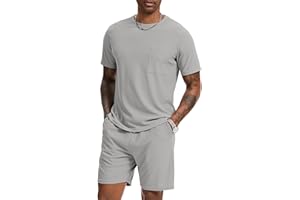 H Hellisal Mens Short Sets 2 Piece Outfits Fashion Summer Tracksuits Casual Set Short Sleeve and Shorts Set for Men