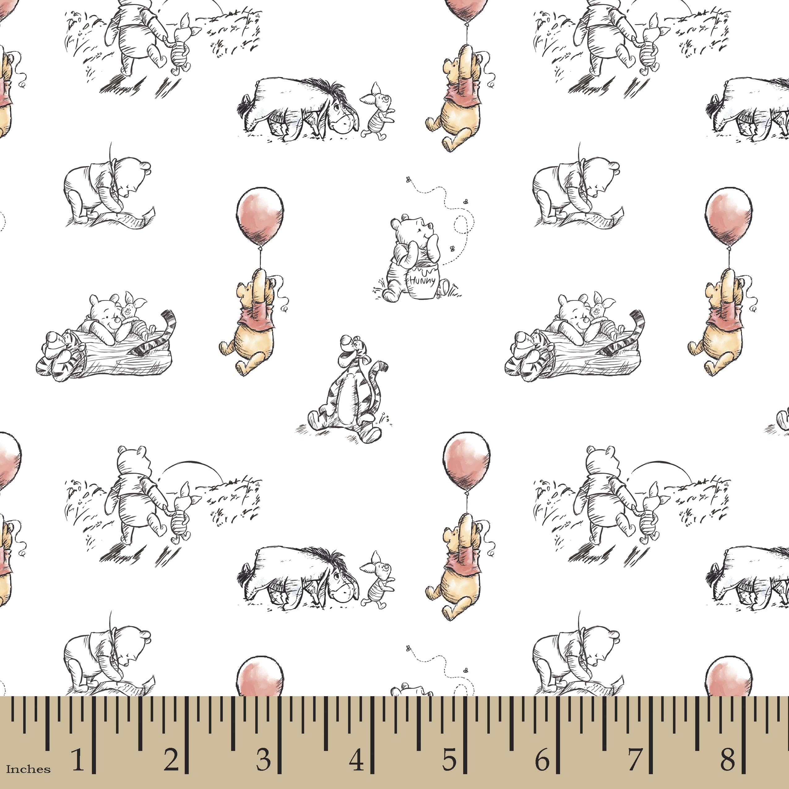 Disney Pooh Pooh Sketch Fabric, Multi