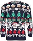 NOROZE, maglione natalizio da uomo e da donna, motivo con verso di Babbo Natale “HoHoHo”
