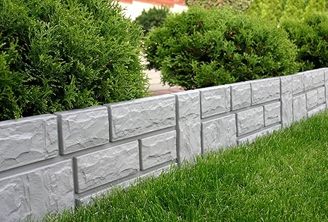 Zaun Rasenkante Beeteinfassung grau 2,34 m x 20 cm Höhe 2,5 cm stark Garten Beetumrandung