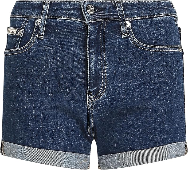 Short en Jean Femme Mid Rise, Bleu (Denim Dark), 29W