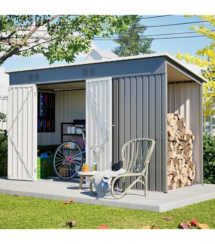 Amazon.com : KEIKI 5.5x10 FT Outdoor Metal Motorcycle Storage Shed