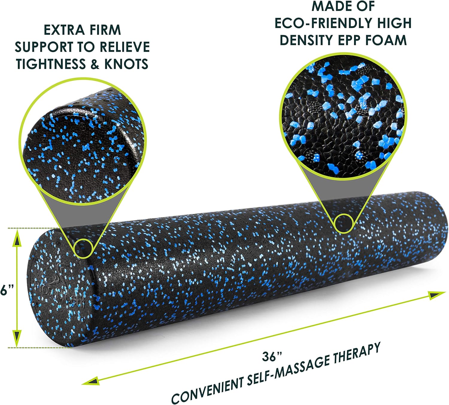 ProsourceFit Speckled Foam Roller - Black/Blue 36x6 : Sports & Outdoors