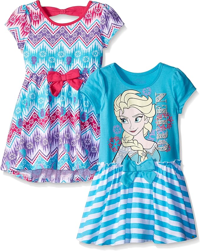 Disney Little Girls' Toddler 2 Pack Frozen Elsa Dresses