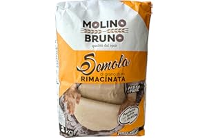 Molino Bruno Semola Rimacinata di Grano Duro 1kg – Italian Double-Milled Durum Wheat Semolina Flour for Pasta, Bread, Focacci